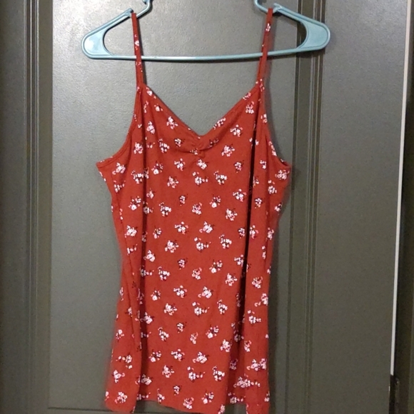 No Boundaries Tops - 3/$9🛍️NOBO Dark Red Floral Tank XXL